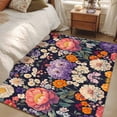 thumbnail image 5 of Vintage Flowers Area&nbsp;Rug 2.7x5ft Colorful Floral Plant Watercolor Non-Slip&nbsp;Washable Square&nbsp;Rugs Soft Felt Indoor Floor Mat for Bedroom Kitchen Living Room Bathroom, 5 of 9