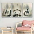 thumbnail image 3 of 2D Flat, 3pcs Frameless Nativity Scene Art Prints - Vertical Wall Decor with Soft Pastel Tones, Spray-Painted Texture, Serene Timeless Holiday Decor for Christmas, Mother's Day, Father's Day, Birthd, 3 of 4