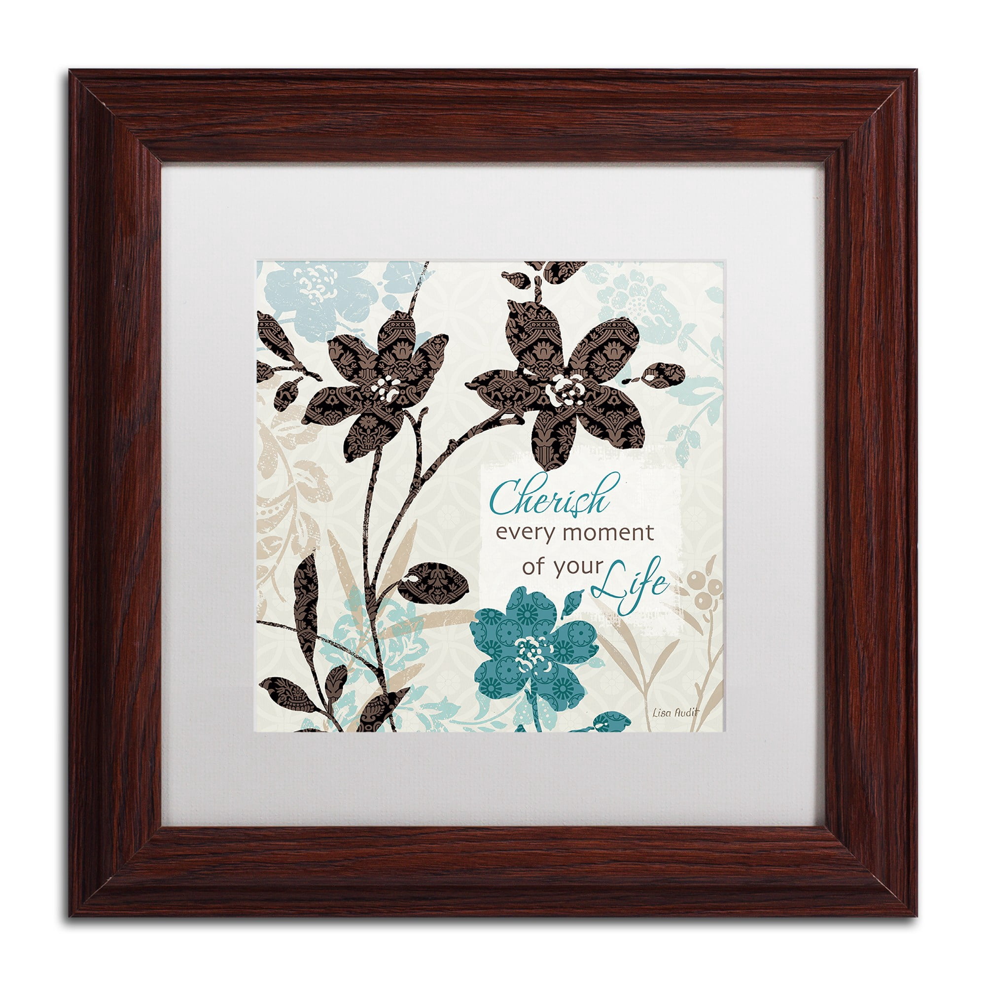 "Botanical touch Quote I" Canvas Art by Lisa Audit, White Matte, Wood Frame