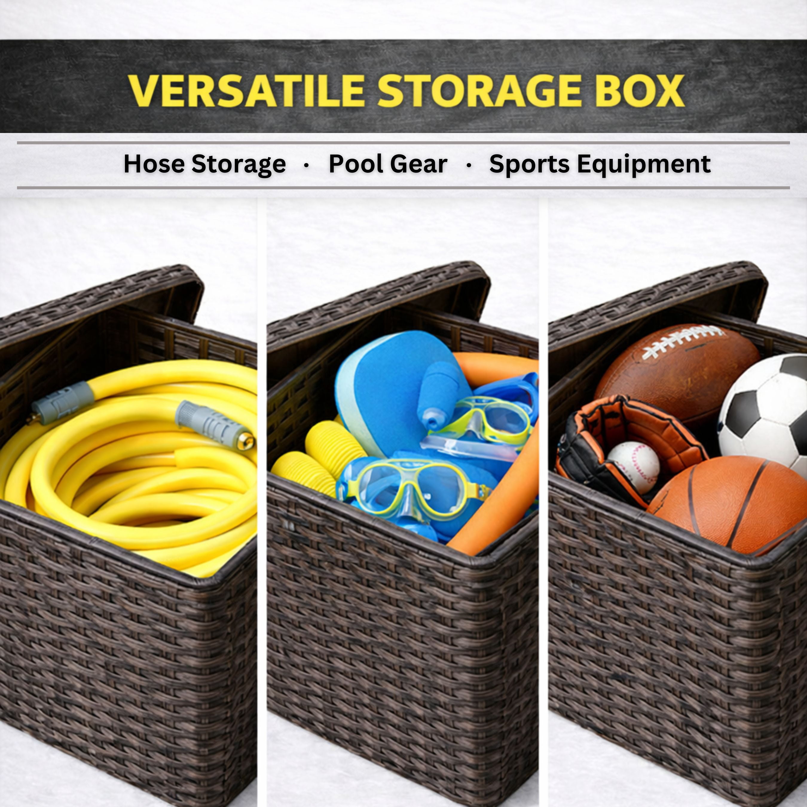 Real Hose Storage Outdoor Garden Hose Storage Holder, Decorative Garden Hose Storage Box, Storage for Garden Tools, Garden Hose, Lawn and Garden Products, 200ft Hose Capacity