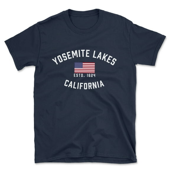 Yosemite Lakes California Patriot Men's Cotton T-Shirt
