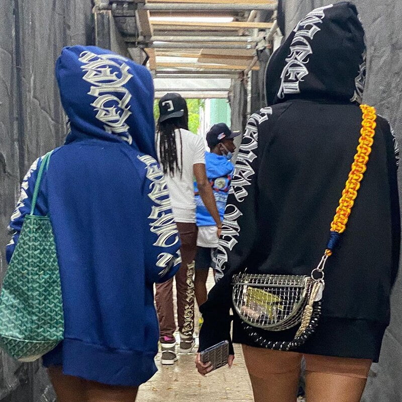 Blue hoodie streetwear hot sale