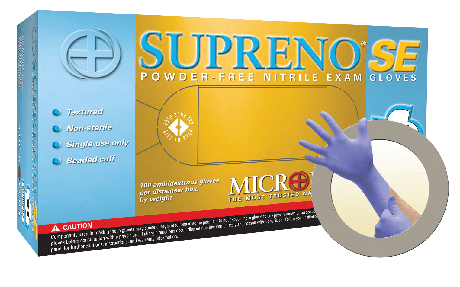 Microflex Supreno EC 7.9 Mil Powder-Free 11.6" Nitrile Exam Gloves 50/Box 