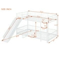 thumbnail image 2 of Harper & Bright Designs Twin Over Twin Metal Bunk Bed with Slide & Guardrails, Metal Bunkbeds Frame for  Bedrooms, White, 2 of 12