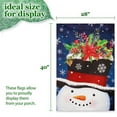 thumbnail image 3 of G128-28"x40" Double-Sided Christmas Decoration House Flag | Snowman with Festive Evergreen Top Hat, 3 of 9