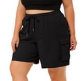 thumbnail image 5 of MYAOYI Womens Drawstring Cargo Shorts with Pockets Elastic Waist Loose Fit Casual Summer Shorts for Women, 5 of 8