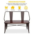 thumbnail image 6 of Ktaxon Metal Bench Industrial Mid-Century 2 Person Chair with Wood Seat,Brown, 6 of 8