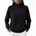thumbnail image 7 of Sweaters for Women Soft Warm Quarter Zip Sweater Casual Loose Long Sleeve Pullover Tops Fall Winter Clothing Black S, 7 of 7