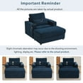 thumbnail image 6 of Aukfa 43" Chaise Lounge w/ 2 Cupholders and USB Ports, Storage Ottoman, Chenille, Blue, 6 of 10
