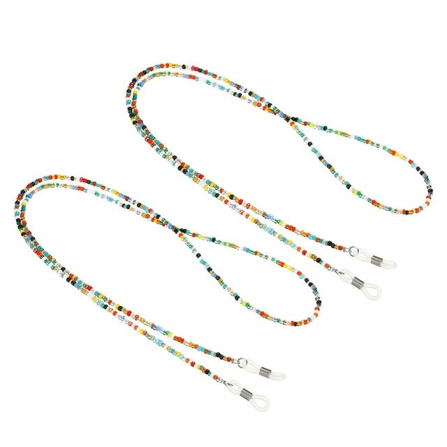 Unique Bargains Sangle de Lunettes 2 Pack Support de Lunettes Réglable Chaînes Style Perles Retenue de Lunettes Coloré