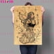 thumbnail image 1 of Póster Artístico Retro de bruja y Luna, cuadro sobre lienzo para pared, decoración para sala de estar sin marco, 1 of 4