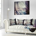 thumbnail image 3 of Designart Strong Sunbeams in Thick Forest - Landscape Photography Throw Pillow - 16x16, 3 of 5