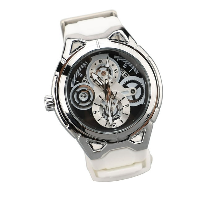 Montre Analogique Lumineuse à Quartz Résistante à l'Eau pour Hommes avec Bracelet en Silicone
