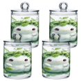 thumbnail image 2 of Clear Storage Jar 2.75x 4.13 Inches One Sizex2 Cotton Swabs Cans Translucent Plasticental Floss Cans Cotton Pads Cans Bathroom Canisters Beautiful Cartoon Monster, 2 of 7