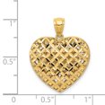 thumbnail image 2 of Pendentif Cœur Réversible en Filigrane Bicolore et Tissage Panier en Or Jaune et Blanc 14k Longueur 24mm, 2 of 2