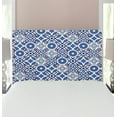 thumbnail image 1 of Moroccan Headboard, Old Ottoman Style Inspired Mix of Moroccan Tiles in Modern Shades Art Print, Upholstered Decorative Metal Bed Headboard with Memory Foam, Twin Size, Grey Blue, by Ambesonne, 1 of 4