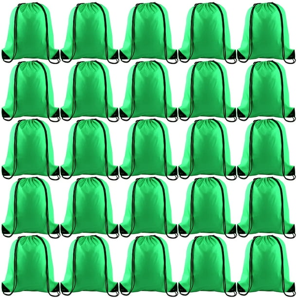Mochila con cordón KUUQA Green, 25 unidades, para gimnasio, deporte, viajes