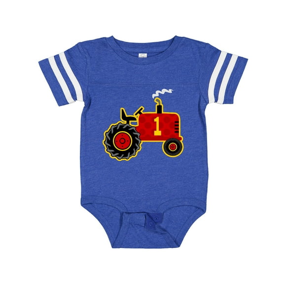Inktastic Red Tractor 1st Birthday Boys Baby Bodysuit