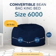 thumbnail image 3 of Ultimate Sack 6000 6-Foot Bean Bag Chair Oversized Foam Lounger, Navy Fur Cover, 3 of 6