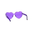 thumbnail image 4 of Womens Heart Shape Thick Panel Rimless Plastic Sunglasses Purple, 4 of 4