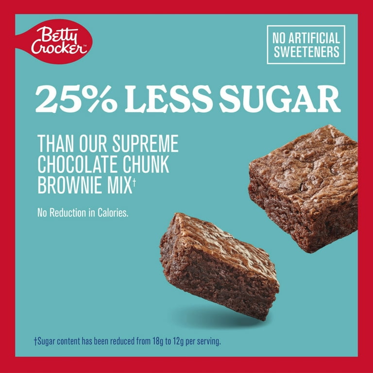 Betty Crocker Lower Sugar Brownie Mix, No Artificial Sweeteners, 14.7 oz