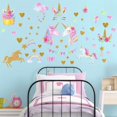 thumbnail image 5 of Pegatinas de pared de unicornio para dormitorio de niñas y niños, vinilo grande para el hogar, sala de estar, dormitorio, decoración de habitación de niñas, 5 of 5