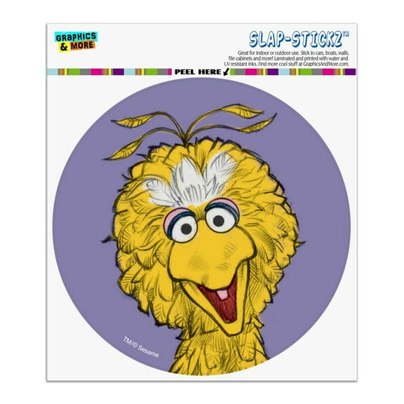 Sesame Street Vintage Big Bird Automotive Car Window Locker Circle Bumper Sticker