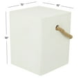 thumbnail image 4 of DecMode 15" x 18" White Magnesium Oxide Lightweight Outdoor Accent Table with Rope Handle, 1-Piece, 4 of 8