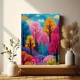thumbnail image 6 of Vibrant Pointillist Forest Landscape Canvas Print, Wall Decor for Living Room Bedroom Office Hallway Dining Room Entryway, 6 of 8