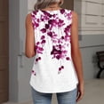 thumbnail image 7 of Bbyeadc Tank Tops for Women Sleeveless Pleated Tank Top Loose Fit Floral Print Shirt Comfortable Beach Travel Everyday Wear,Purple (M), 7 of 7
