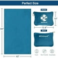 thumbnail image 6 of Bnuitland Travel Blanket and Pillow 2 in 1, Soft Flannel Airplane Blanket in Bag Compact-Long Flight Essential for Adults and Kids, Portable Luggage Sleeve and Backpack Clip, 65×40 inch Teal Blue, 6 of 6