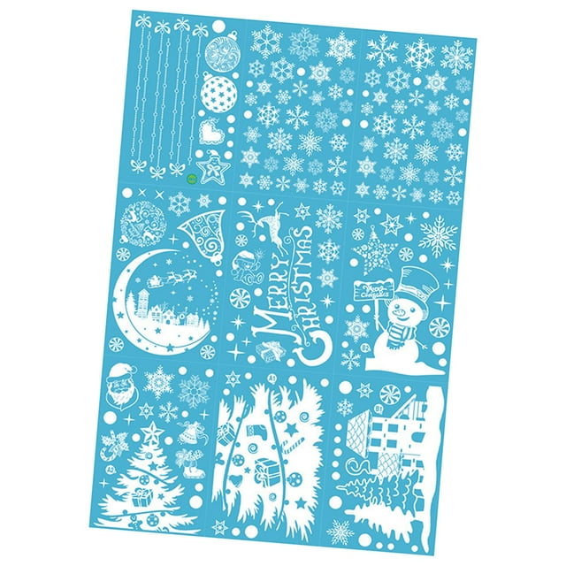 9 Uds. Decoración navideña para ventana, pegatinas para ventana, regalo de Navidad duradero, fácil instalación, calcomanías para ventana para Festival , estilo D Macarena pegatinas en las ventanas