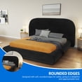 thumbnail image 5 of Dextrus King Size Cloud Style Upholstered Bed Frame, Velvet Bed with Headboard and Footboard, Quick Easy Assembly Design (Black), 5 of 10