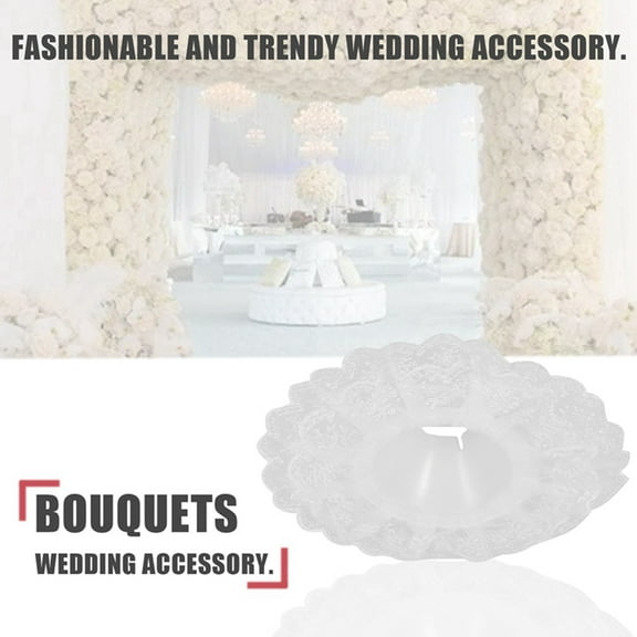 6Pcs Lace Bouquet Collar, DIY Bouquet Holder Wedding Bridal White