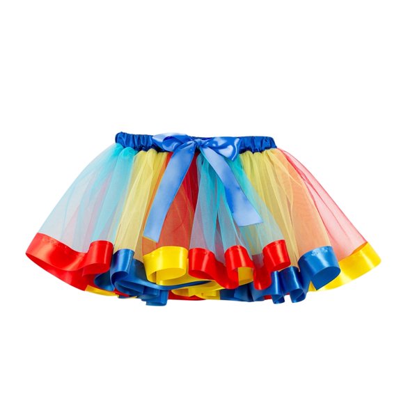 MHFRRA Toddler Tutu Skirt Kids Girls Ballet Skirts Party Rainbow Dance Skirt 5-8 Years