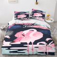 thumbnail image 2 of Animal Flamingo Bedding Set with Pillowcases,Rose Duvet Cover with Zipper Closure,Soft Microfiber, 2 of 5