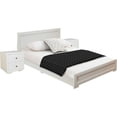 thumbnail image 2 of Moma White Wood Platform King Bed With Two Nightstands, 2 of 5