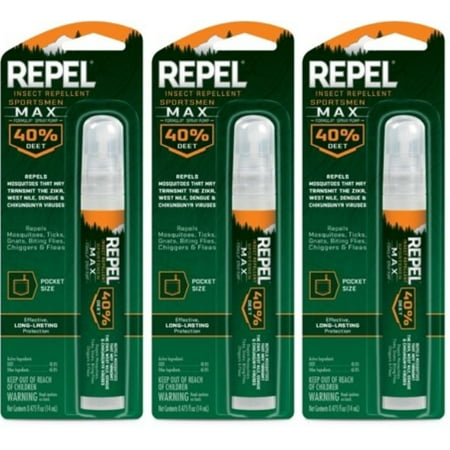 - Repel Sportsman Max Insect Repellent, Pen Size Pump, 0.475 oz (3 pack)