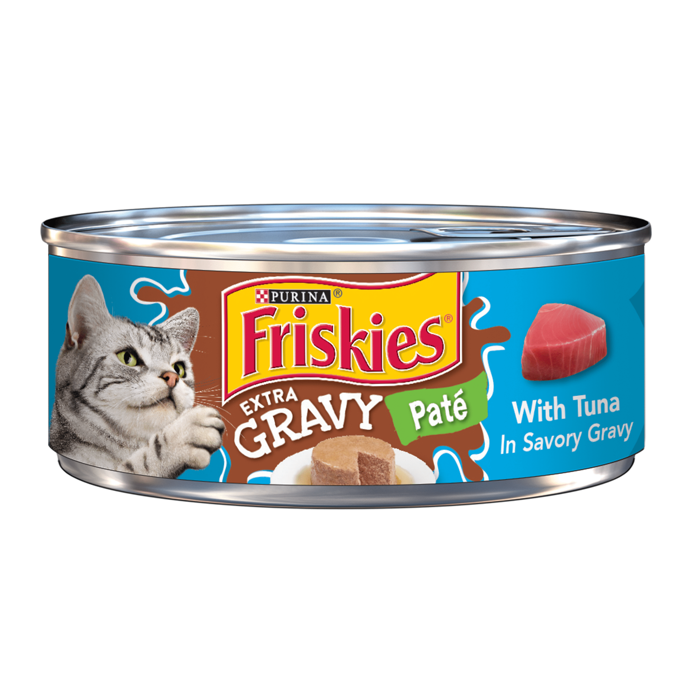 Friskies Extra Gravy Pate With Tuna in Savory Gravy Canned Cat Food, 5