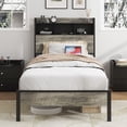 thumbnail image 3 of Bed frame single bed type, with storage space at the head of the bed and a charging station in the middle, 3 of 8