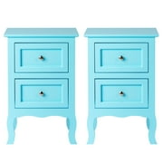 UBesGoo Set of 2 Nightstand, Side Table Night Table,Light Blue