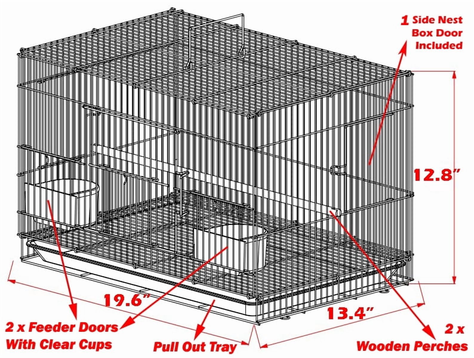 TEN of 20"x14"x14"H Breeding Breeder Bird Flight Cages With Side Nesting Box Doors For Small Size Lovebirds Finches Parakeets Canaries Aviaries