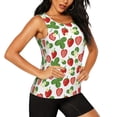 thumbnail image 2 of Gukieu Strawberry Print Women's Quick-drying Fitness Vest, Round Neck Sleeveless Fitness T-shirt, Suitable for Yoga, Sports-Small, 2 of 7