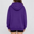 thumbnail image 7 of ECHFIPROM Womens Hoodies with Pocket Oversized Long Sleeve Purple Solid Color Casual Womens 1/4 Zip Hooded Daily Basic Top,M, 7 of 7