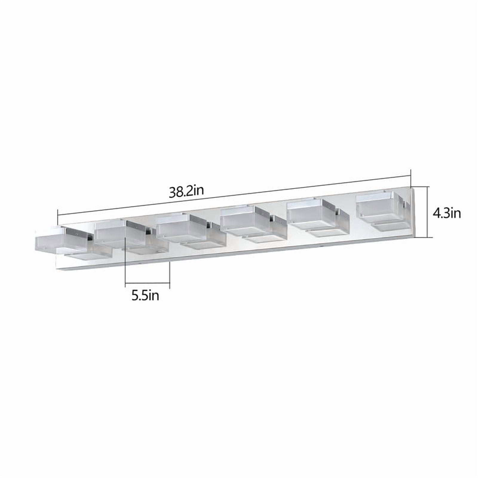 Modern 6-Light Chrome LED Vanity Light with Acrylic Shades, Bathroom Wall Fixture Over Mirror for Makeup Table, Energy Efficient, Sleek Design, Easy to Install
