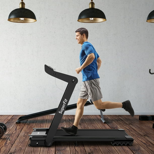 Gymax 4 HP Folding Treadmill Electric Walking Running Machine w/ Fatigue  Button 