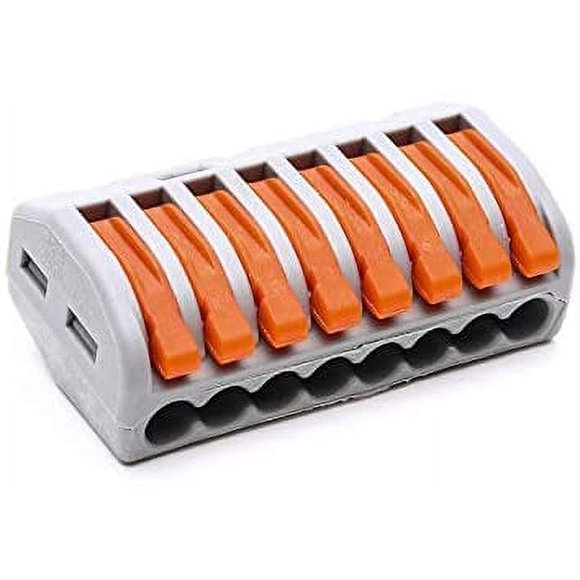 Pack of 10 compact universal type 222-418 wiring terminals, mini quick push connectors