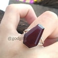 thumbnail image 6 of Garnet Coffin Ring: Handmade 925 Sterling Silver Gemstone Statement Ring, 6 of 9