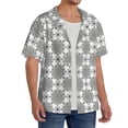 thumbnail image 2 of Vsdgher Retro sketch flower lines Men's Cuban Shirt, Hawaiian Shirts, Business Casual Button Down Shirts, Short Sleeve Shirt-4X-Large, 2 of 5