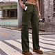 thumbnail image 2 of Pantalones Mezclilla Gibobby Carga Cintura Alta 4 Bolsillos Moda Informal Mujer Vaqueros Pierna Ancha Verdinegro XXL, 2 of 5